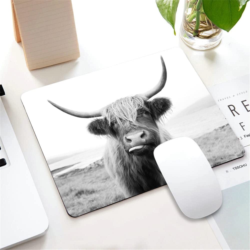 Tapis De Souris Vache Des Highlands - Design Mignon En écossais, Base Caoutchouc Antidérapante, Pour Bureau Et Gaming - 11