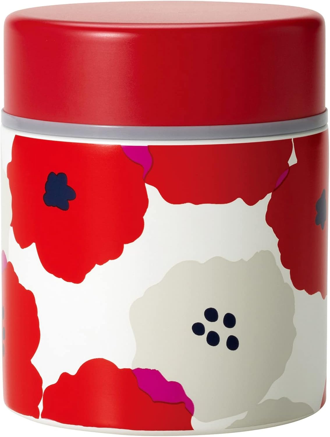Patterns W068-088 Women's Soup Jar, Camellia, Navy, Thermal, Cold Retention, Lunch Bento Box, Bottle, Scandinavian Commute to Work or School, Adult, Student, Stylish, Cute, Female