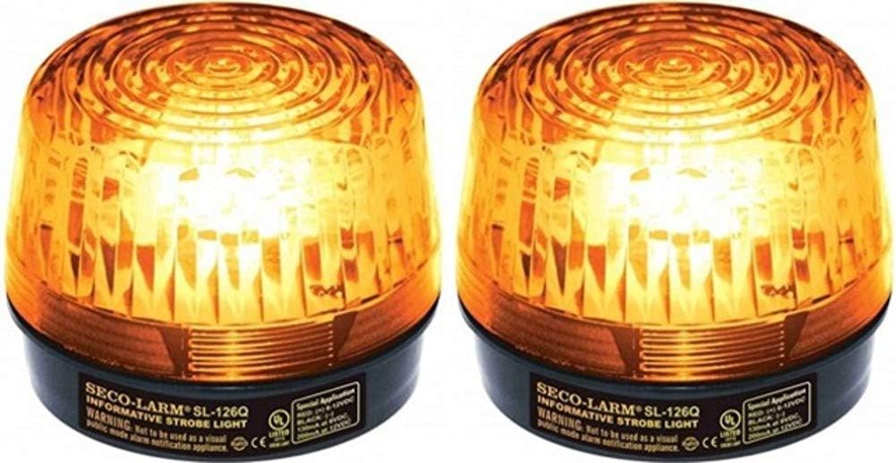 Seco-Larm SL-126Q/A Xenon Tube Strobe Light (Pack of 2), Amber, Easy 2-wire Installation, Low Current Consumption, 300 Continuous Hours Lifespan, High-impact Resistant Acrylic, For 6 to 12V Use