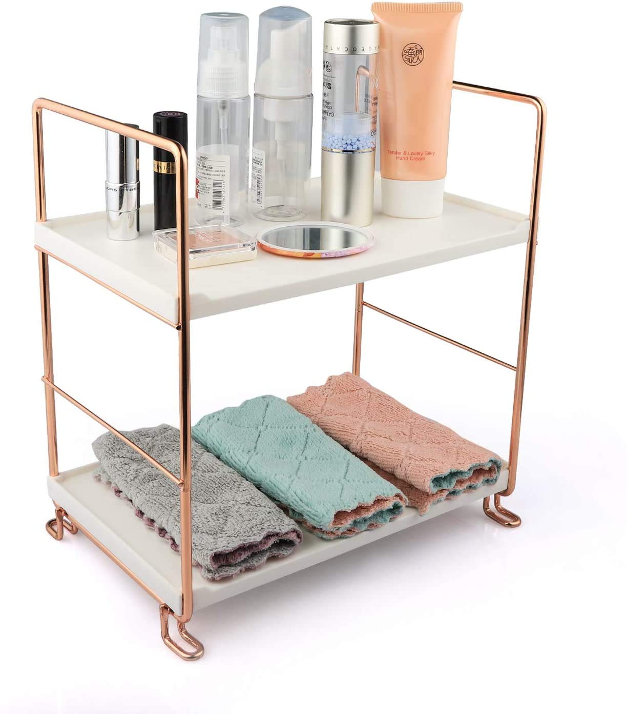 WAYGO 2-Tier Square Bathroom Countertop Organizer