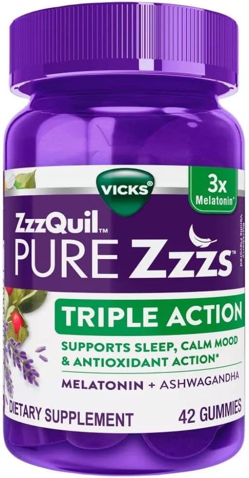 Buy ZzzQuil Pure Zzzs Triple Action Gummy Melatonin Sleep Supplement 42