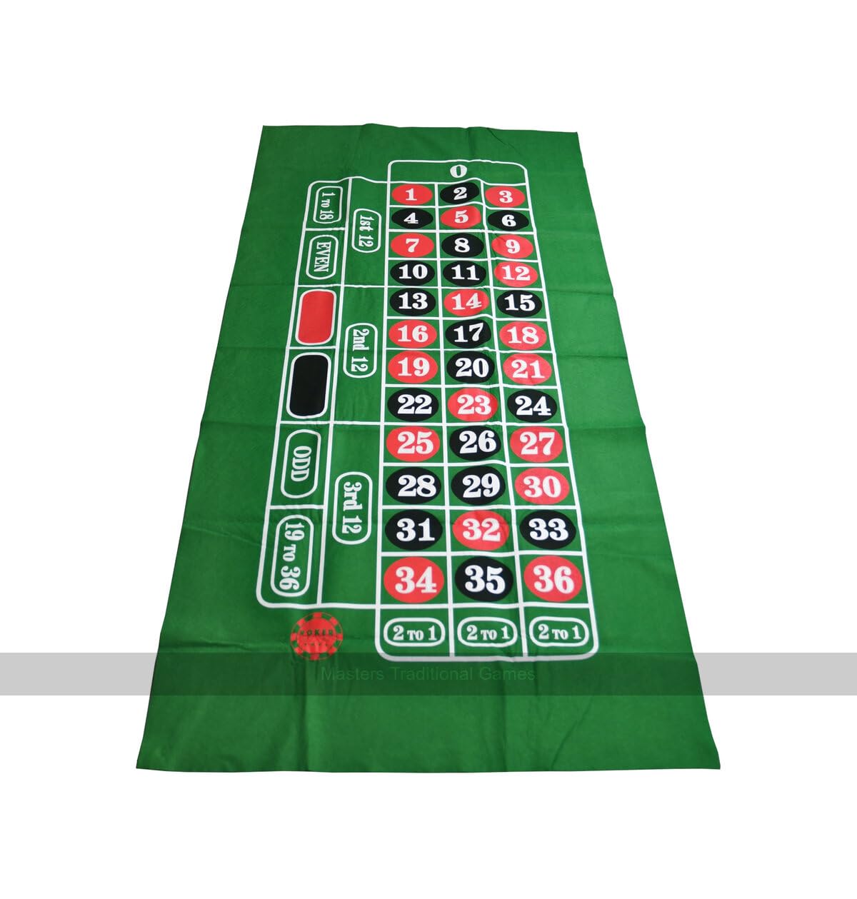 Masters Traditional Games Roulette Mat - Green Felt Cloth, 180 x 90cm