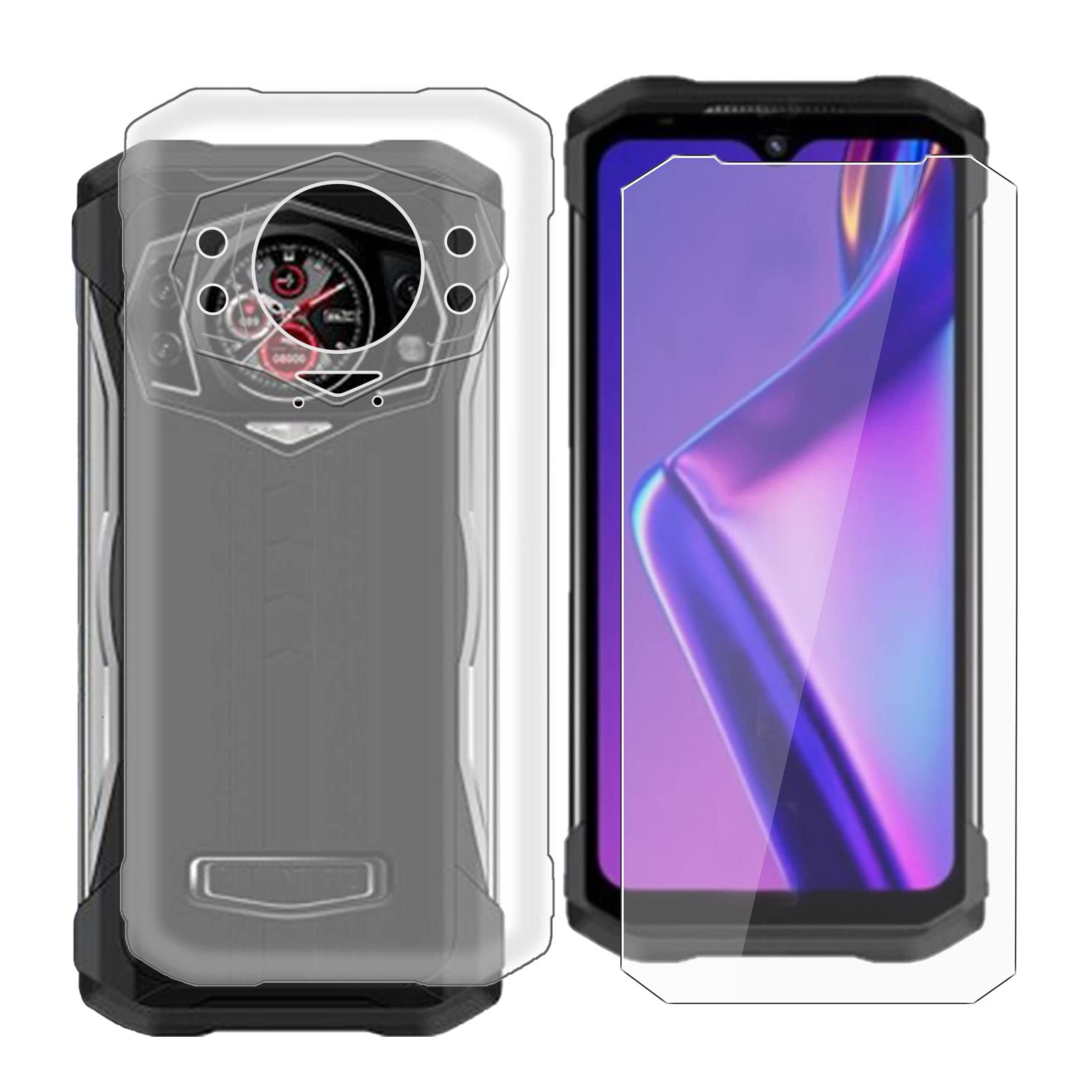 Per DOOGEE S88 Pro Custodia, Nero e Trasparente Urto Silicone Gel Telefono Cover