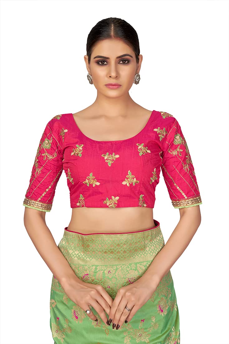 Monjolika Fashion Women's Pure Kanjivaram Style Banarasi Soft Design silk Saree With Blouse Piece For Wedding (37769 color) product image 5