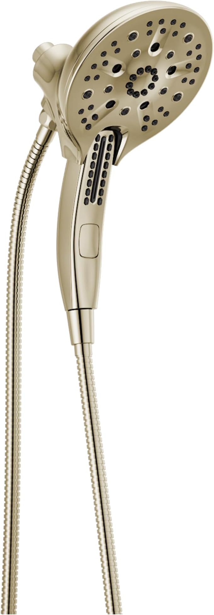 DeltaFaucet 5-Spray In2Ition 2-In-1 Dual Hand Held Shower Head With Hose, H2Okinetic Handheld Shower Head With Magnetic Docking, Polished Nickel 58620-Pn-Pk