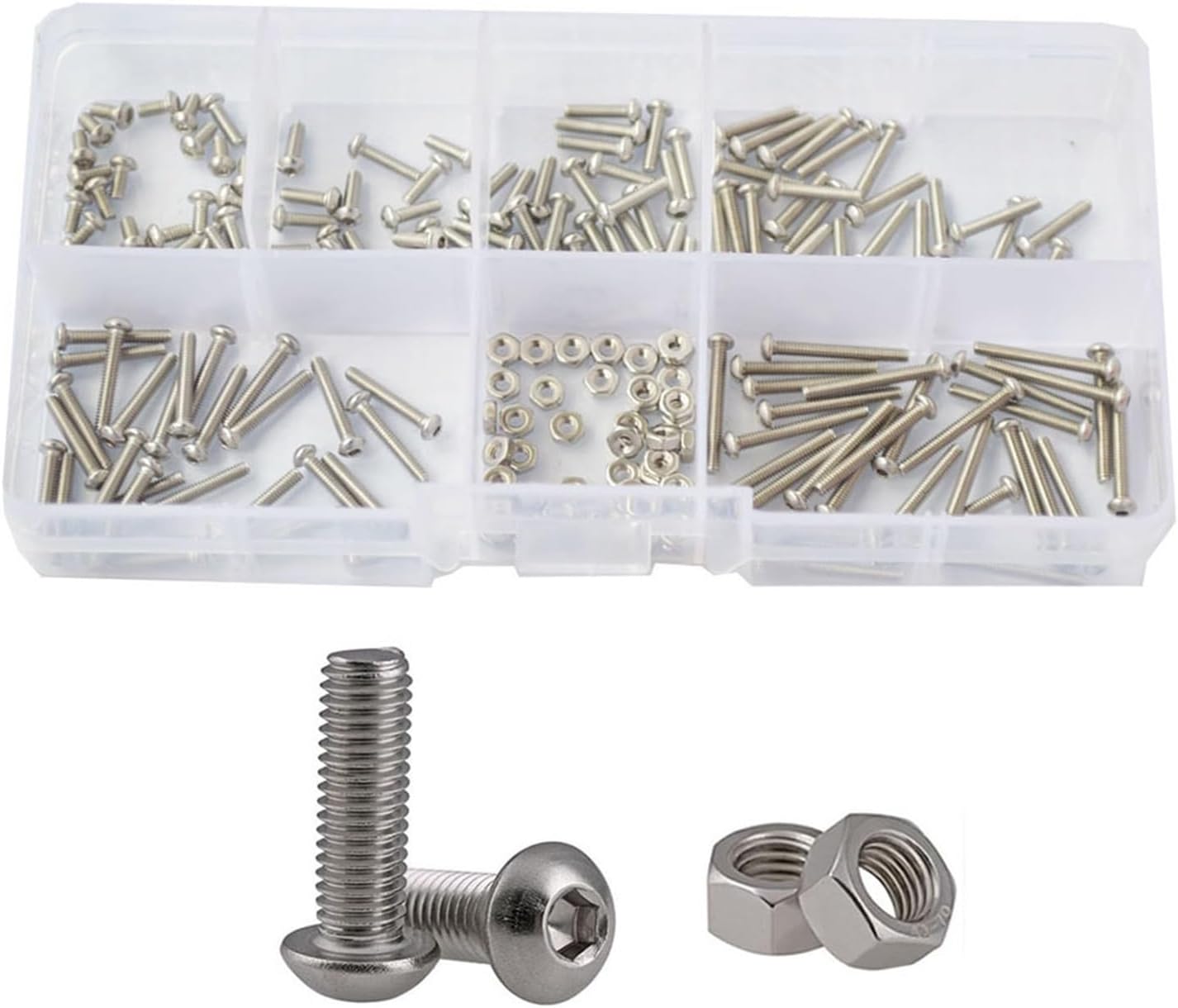 Yjin Store Hex Button Socket Head Cap Screw Nut Hexagon Metric Thread Machine Bolt Assortment Kit Set 304 Stainless Steel M2 M3 M4 M5 M6 (Color : M5)