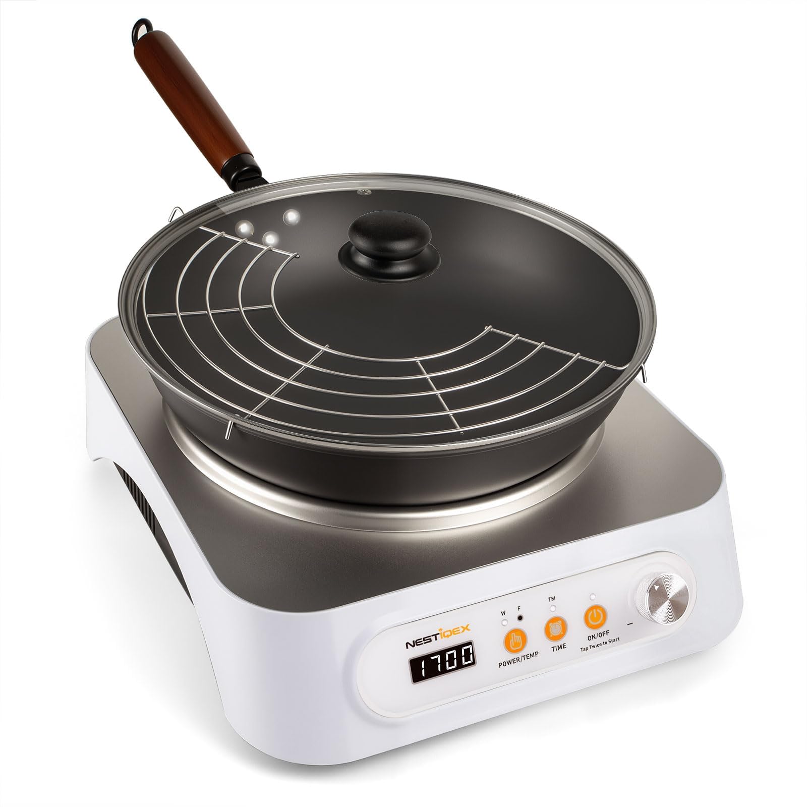 NESTIQEX 1700W Induction Cooktop Wok Set
