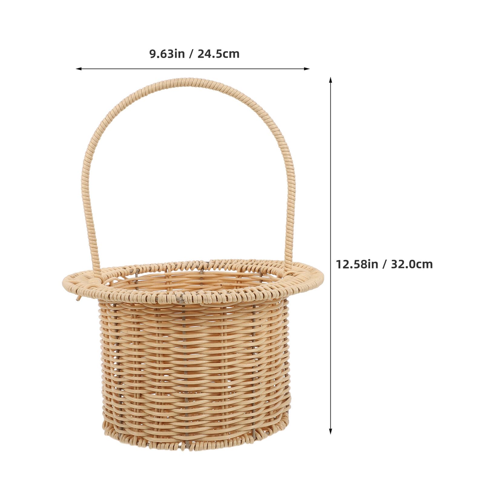 Cabilock Panier Tressé Rotin Synthétique avec Anse Panier de Mariage pour Demoiselle Honneur pour Pique- et Fête Extérieure