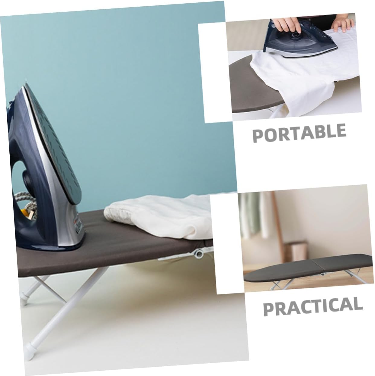 Small Tabletop Ironing Board with Heat-Resistant Padding Compact Folding Ironing Rack for Home Use Suitable for Indoor Laundry and Travel