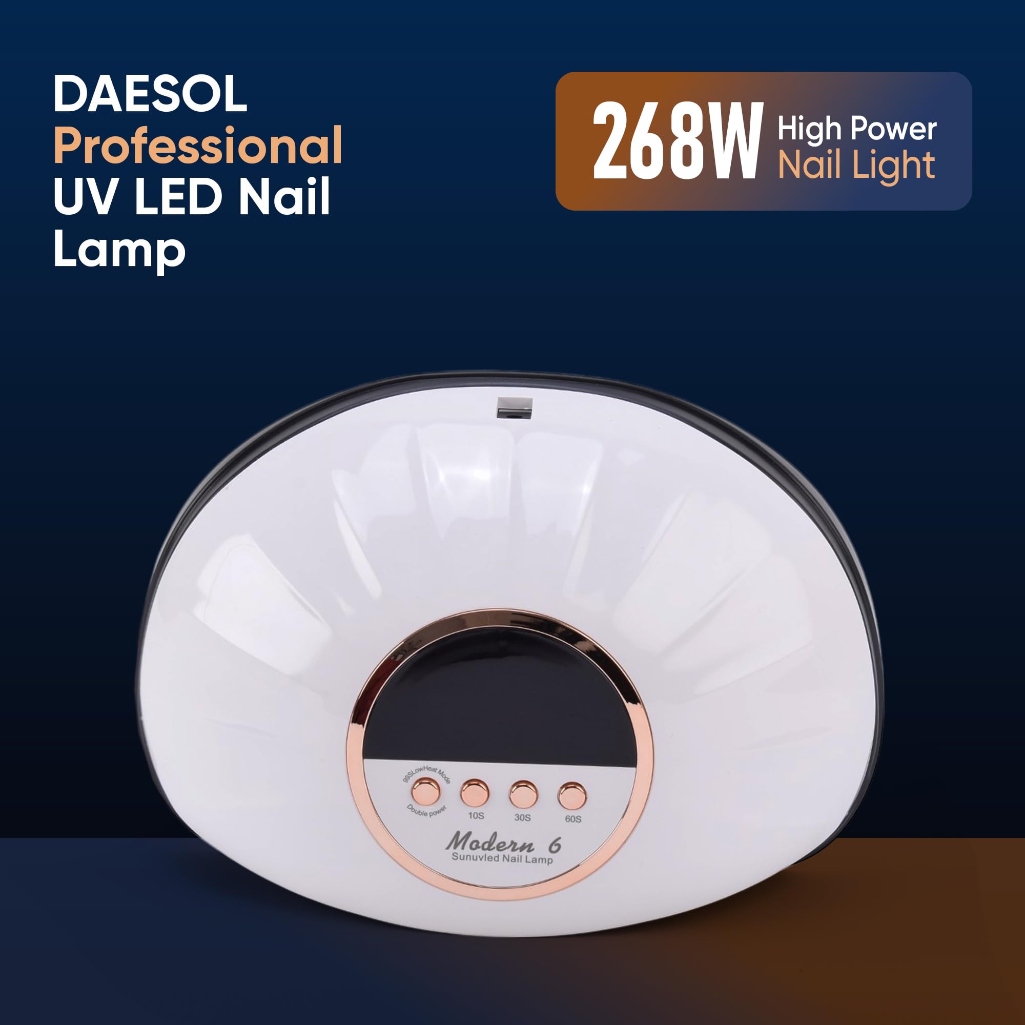 DAESOL PROFESSIONAL 268W UV LED Nail Lamp, Gel Nails Light Dryer with 51 LED Beads, Auto Sensor, 4 Timer Settings LCD Display - Image 3