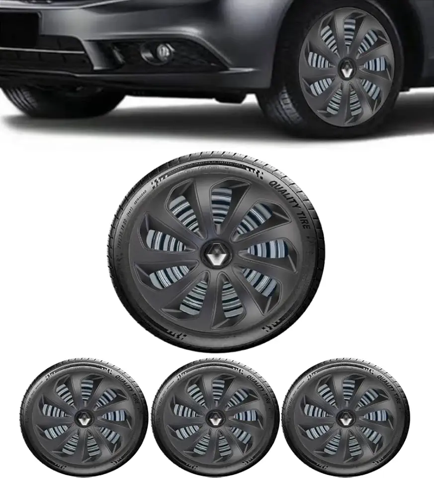 Jogo 4 Calotas Esportiva Velox Preto Fosco Aro 15 CHEVR Onix Prisma Spin Agile Cobalt Sonic Montana Meriva Zafira Corsa Hatch Maxx Sedan Classic Joy Premium