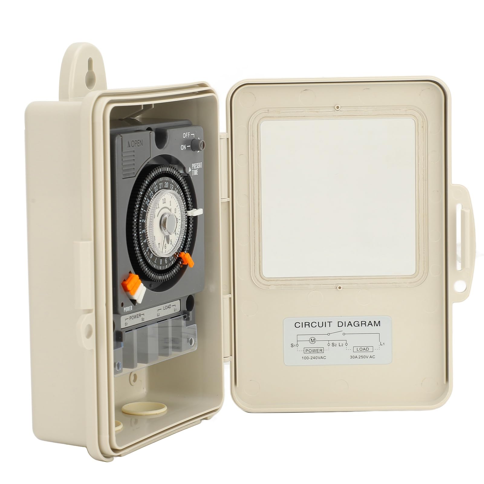 Temporizador Mecánico Preciso para Control de Iluminación y Electrodomésticos, Plástico Resistente, 96 Segmentos de Interruptor para Automatización del Hogar