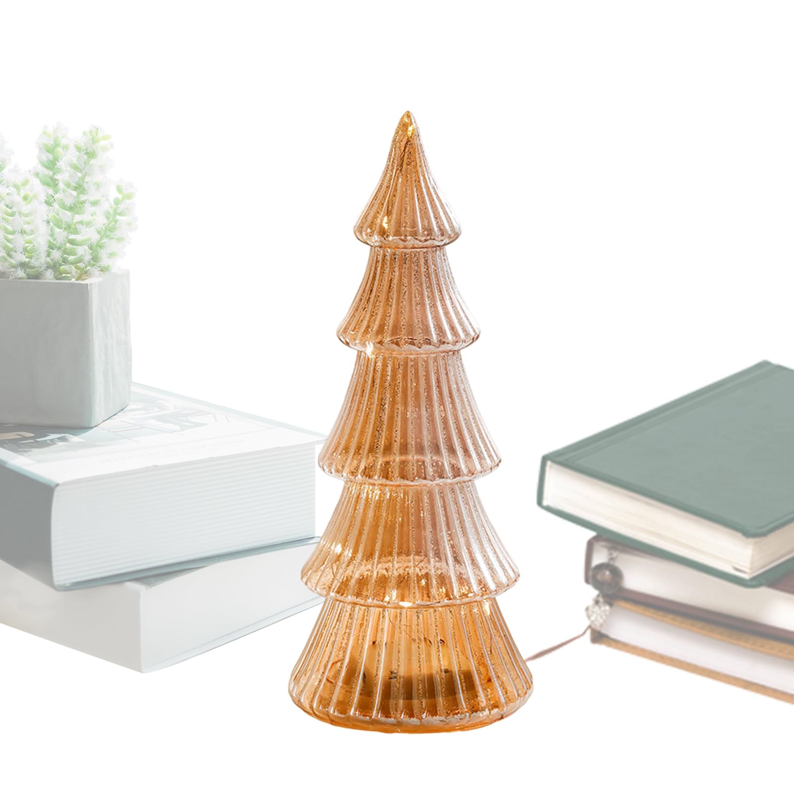 Árbol de Navidad de mesa con luces LED para decoración de escritorio