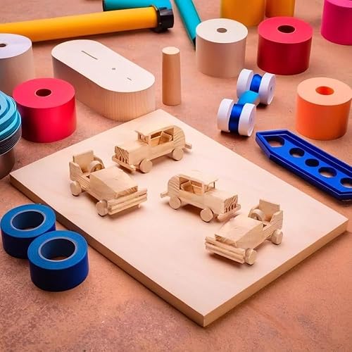 Miniatura 3 de Fun Express Autos de madera sin terminar de bricolaje, juego de 12 Hot Rods, manualidades para niños y recuerdos de fiesta de autos de carreras