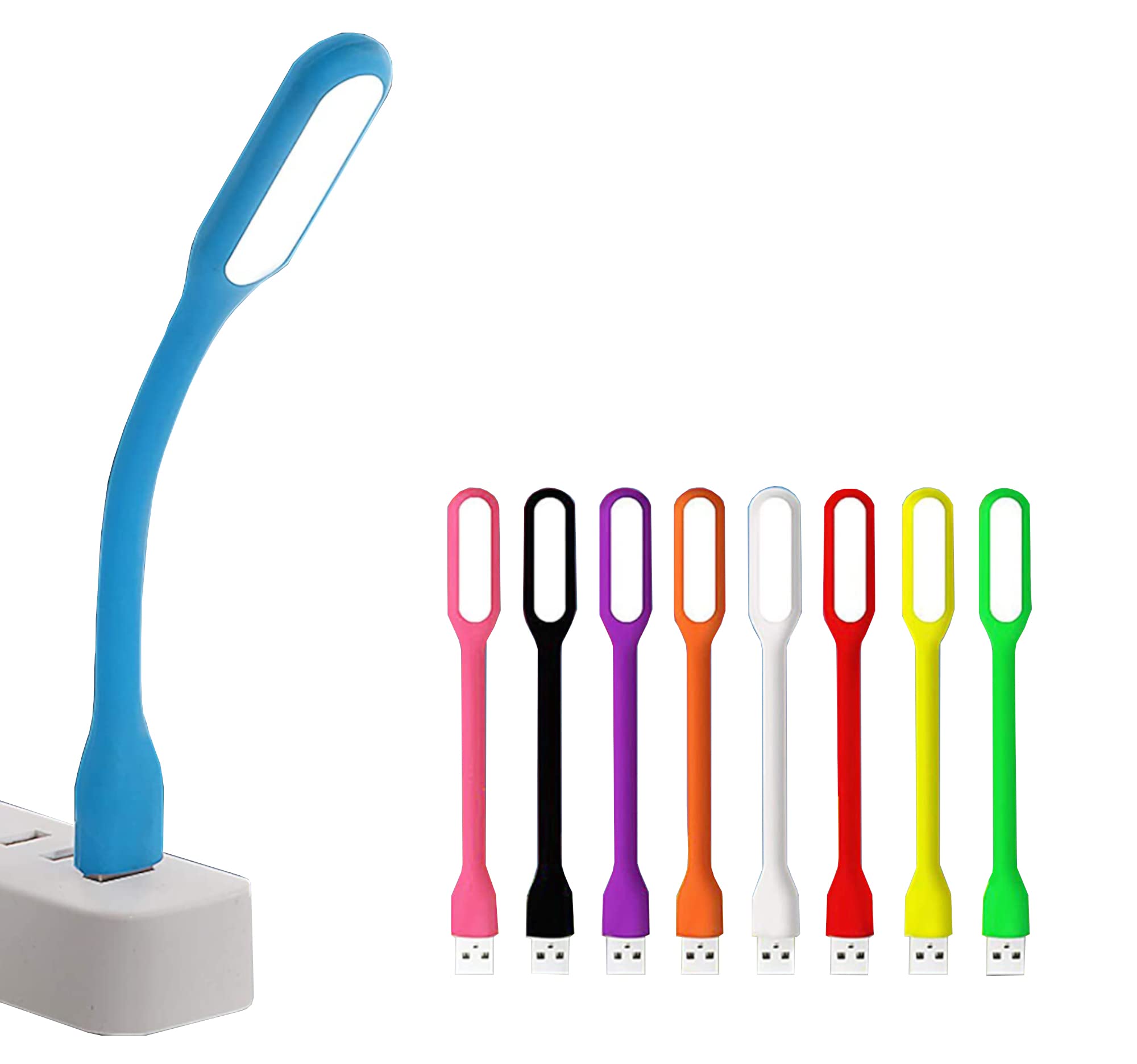 MultiStar™, 5 Pack of LED Lamps for Laptops Keyboards and Reading, Portable and Flexible LED Light with Random Colors, Powered by USB Port Power Bank or USB Adapter, Ideal for Night Work.
