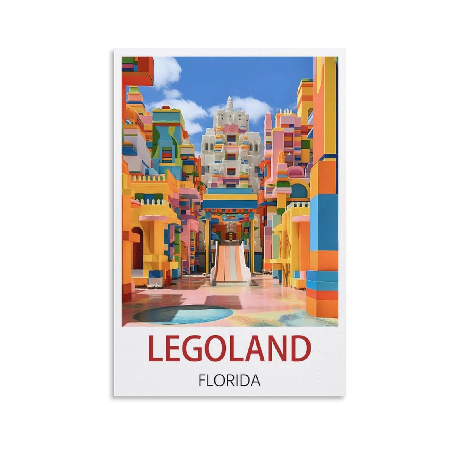 EZMLFA 5D Diamond Art Kits Adults,Legoland Florida,Gem Art,Crystal Kits Round Drill for Home Wall Decor Gifts,Women,Men 40x50cm