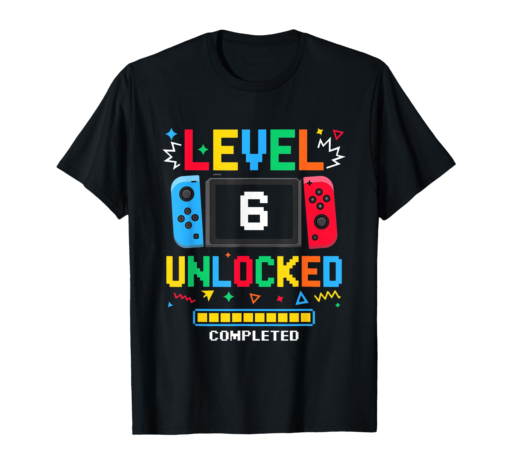 Level 6 Unlocked Gamer 6 Year Old Birthday Video Game Boys T-Shirt