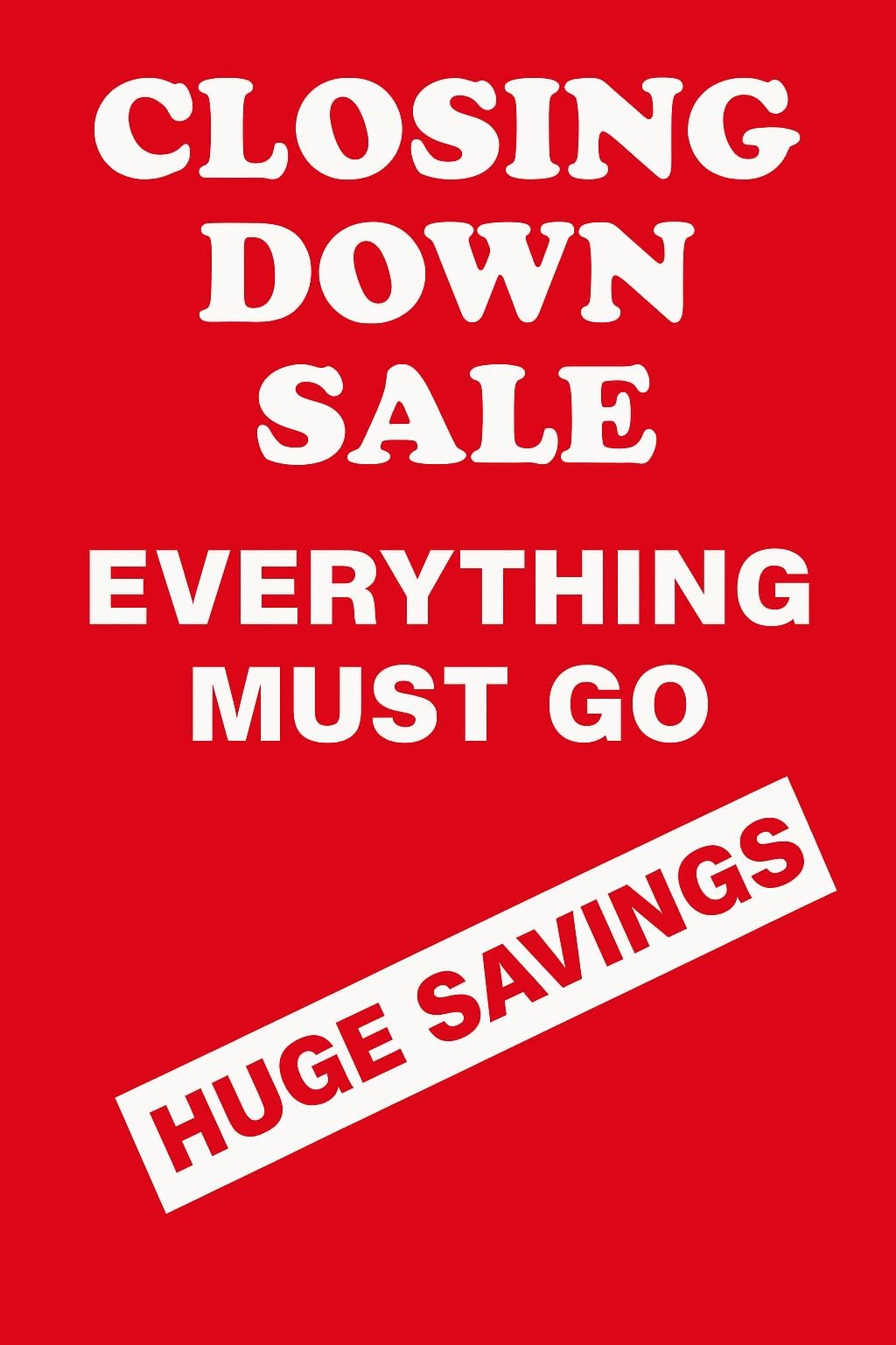 10x Closing Down Sale Poster A1 – Large Retail Store Sign for Inventory Clearance | High Visibility Window Display | Durable and Easy to Hang | Suitable for Shops, Boutiques, Pop-Ups (59.4 x 84.1cm)