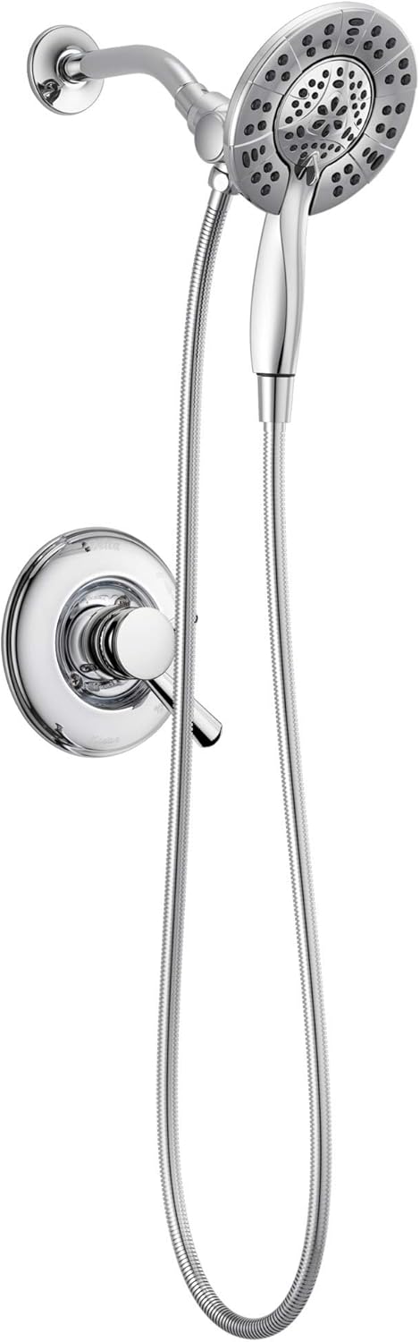 Delta Faucet Linden 17 Series Dual-Function Shower Faucet, Shower Trim Kit with 4-Spray In2ition 2-in-1 Dual Hand Held Shower Head with Hose, Chrome T17293-I (Valve Not Included) (Chrome) Thumbnail