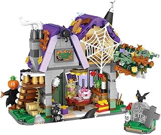 Mini Halloween Haunted House Building Set, Pumpkin Figures Ghost, DIY Creative Room Construction Model Kit, Mini Bricks Halloween Party Gifts for Adults Kids (783pcs)