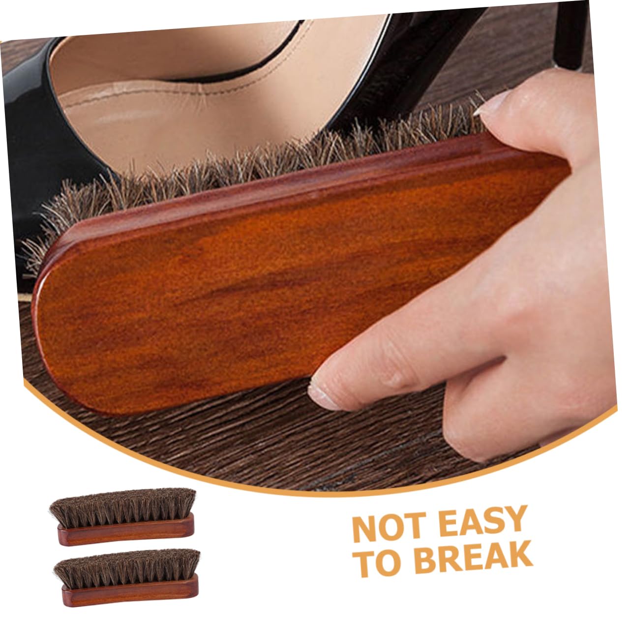 Healvian 5 Series Cepillo Limpiador De Pelo De Caballo De Madera Cepillo para Zapatos Cepillo De Limpieza Herramientas De Limpieza Prácticas Cepillo De Pelo De Caballo para 2 Piezas x 5