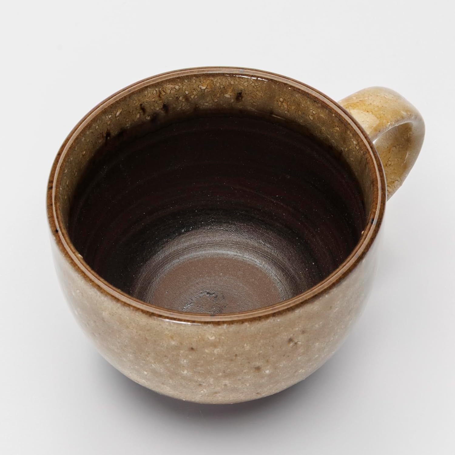 Mino Ware 502-10 Cup & Saucer Coffee Bowl Plate, Capacity Approx. 7.8 fl oz (200 ml), Kaiiragi, Brown, Made in Japan