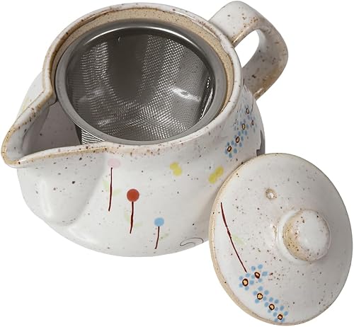 Miniatura 9 de Kutani Yaki Cat Kyusu - Tetera japonesa de cerámica con infusor extraíble, hervidor de té seguro para estufa, juego de té de hojas sueltas y