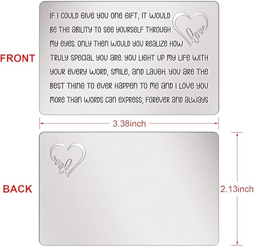 Miniatura 2 de Tarjetas de cumpleaños de aniversario para el día de San Valentín, regalos para esposo novio, tarjeta de inserción de billetera grabada, regalo para