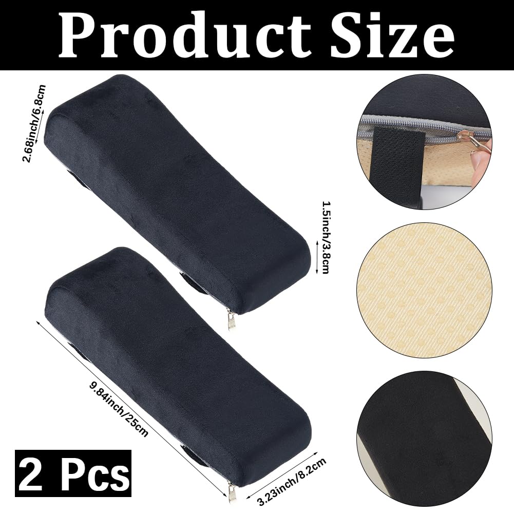 CRASPIRE 2 Pieza Almohadillas Reposabrazos Silla Oficina Almohada Negra Espuma Viscoelástica Extraíble Y Lavable Fundas Cojines Ergonómicos Escritorio Sillas Juegos Computadora Soporte Codos Silla