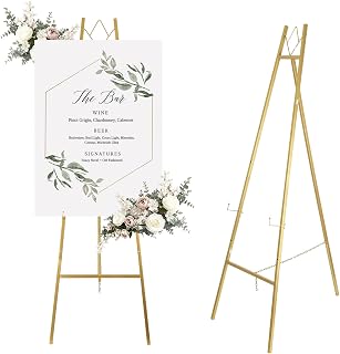 147cm Hochzeits Staffelei, Verstellbarer Gold Metall Staffelei Stand