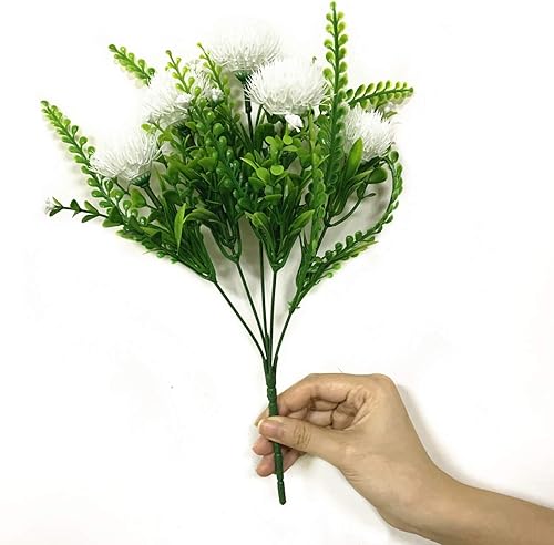 Vista 125 de Decoración de plantas artificiales de diente de león, flores de plástico falsas, arbustos, hierba para interiores y exteriores, hogar, jardín, boda