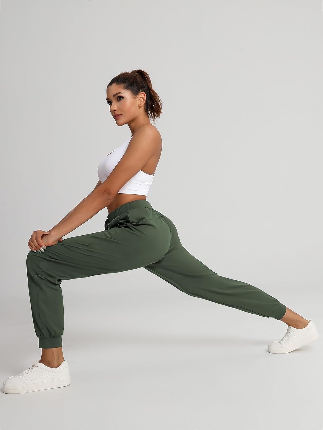 Women's 31"/33"/35"/37" Tall Inseam Joggers Running Sweatpants Pockets Tapered Athletic Workout Lounge Pants - Image 5