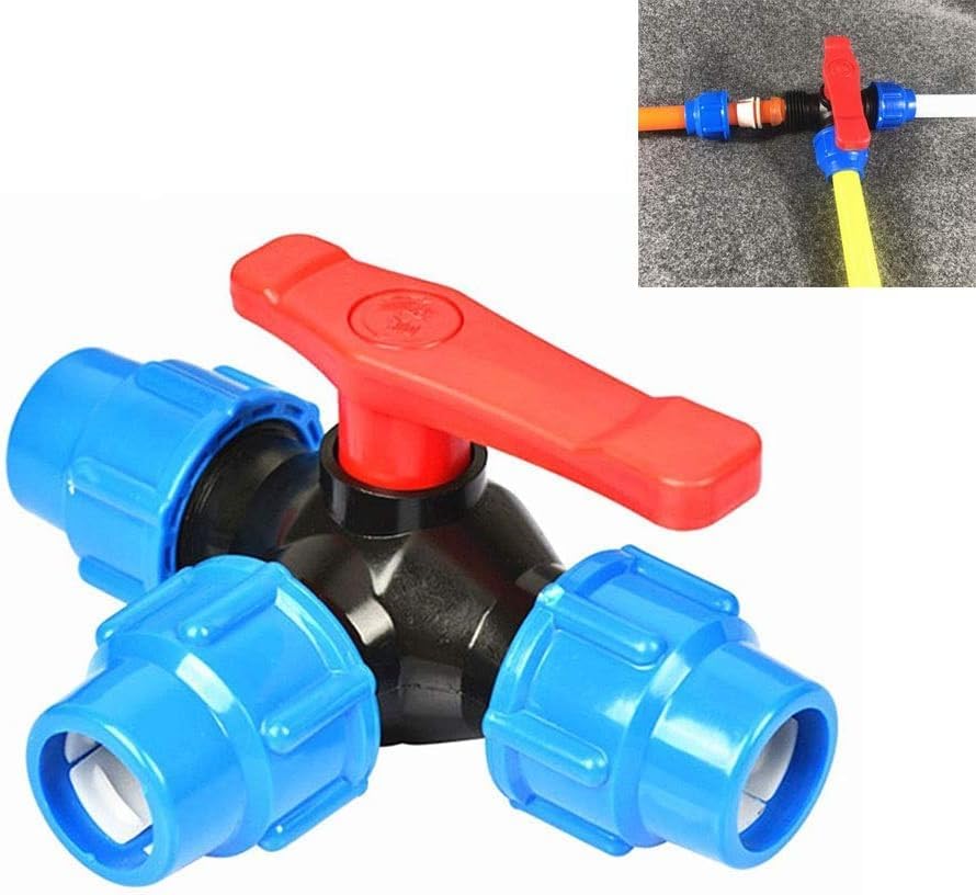 Válvula de plástico de tres vías con tope de agua automático para tubos