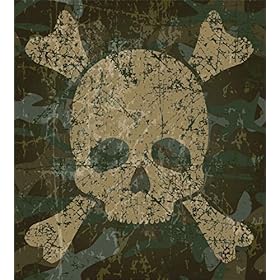 Ambesonne Camo Duvet Cover Set, Abstract Texture Skull and Crossbones Pattern Aged Rusty Grunge Style, Decorative 2… 613AirPM59L. SS280