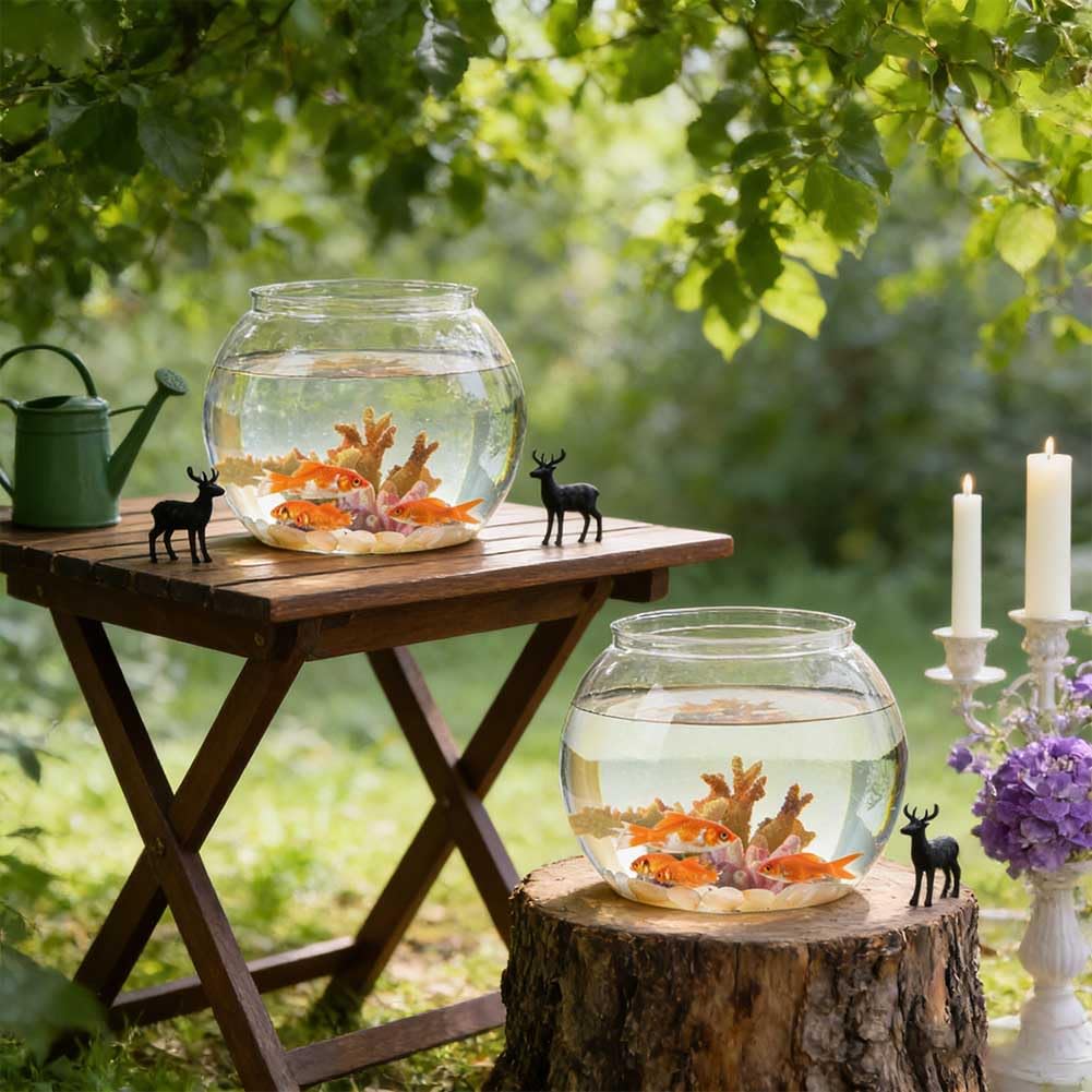 Serbatoio di pesce, Desktop ornamentale design sferico, acquario moderno acqua fredda, paesaggio miniatura acquario per animali domestici