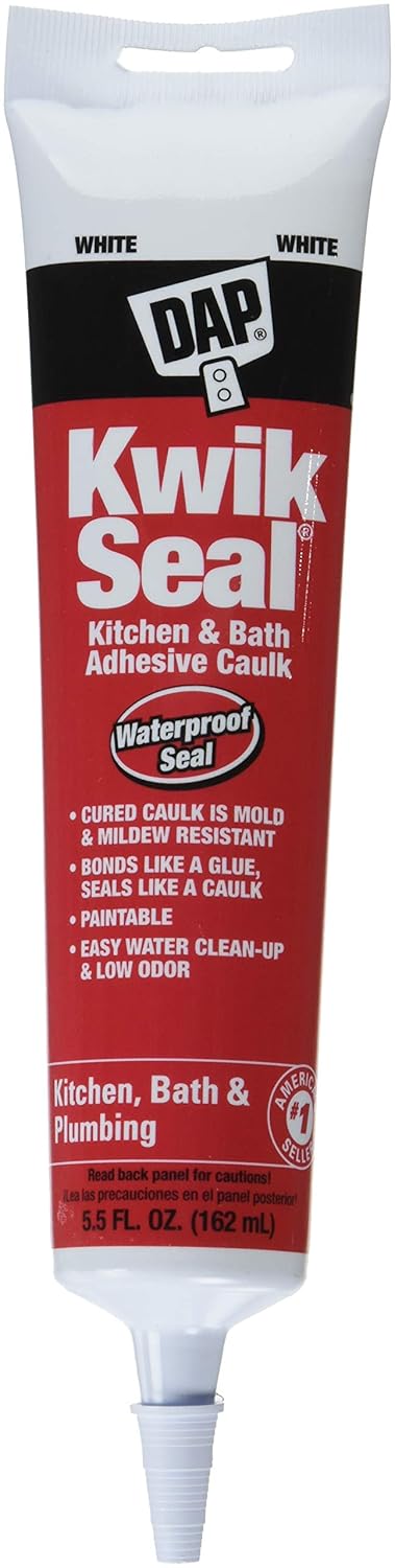 18001 12 Pack 5.5 oz. Kwik Seal Kitchen and Bath Adhesive Caulk, White: Industrial & Scientific