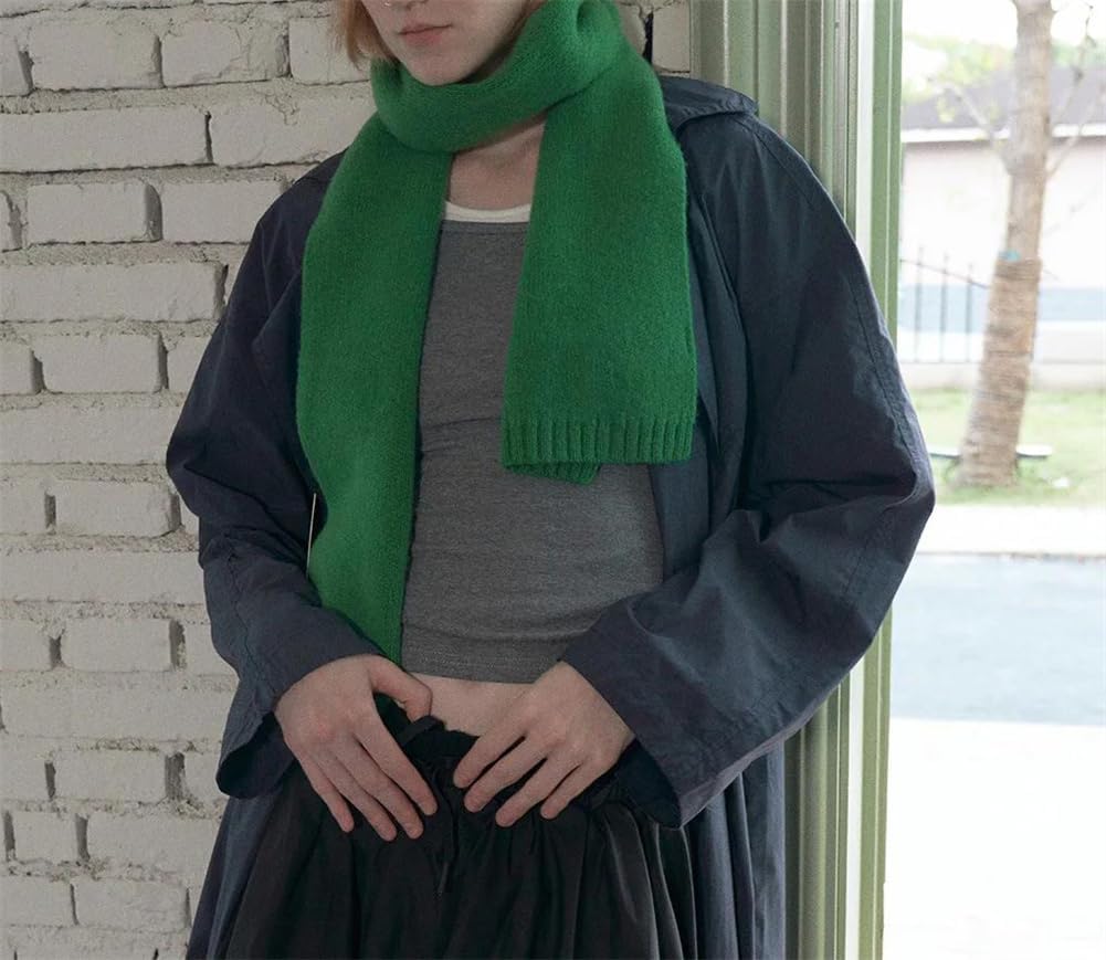 Vsadsau Solid Color Knitted Scarf For Women Cold Weather Warm Wrap Scarves Soft Neck Warmer