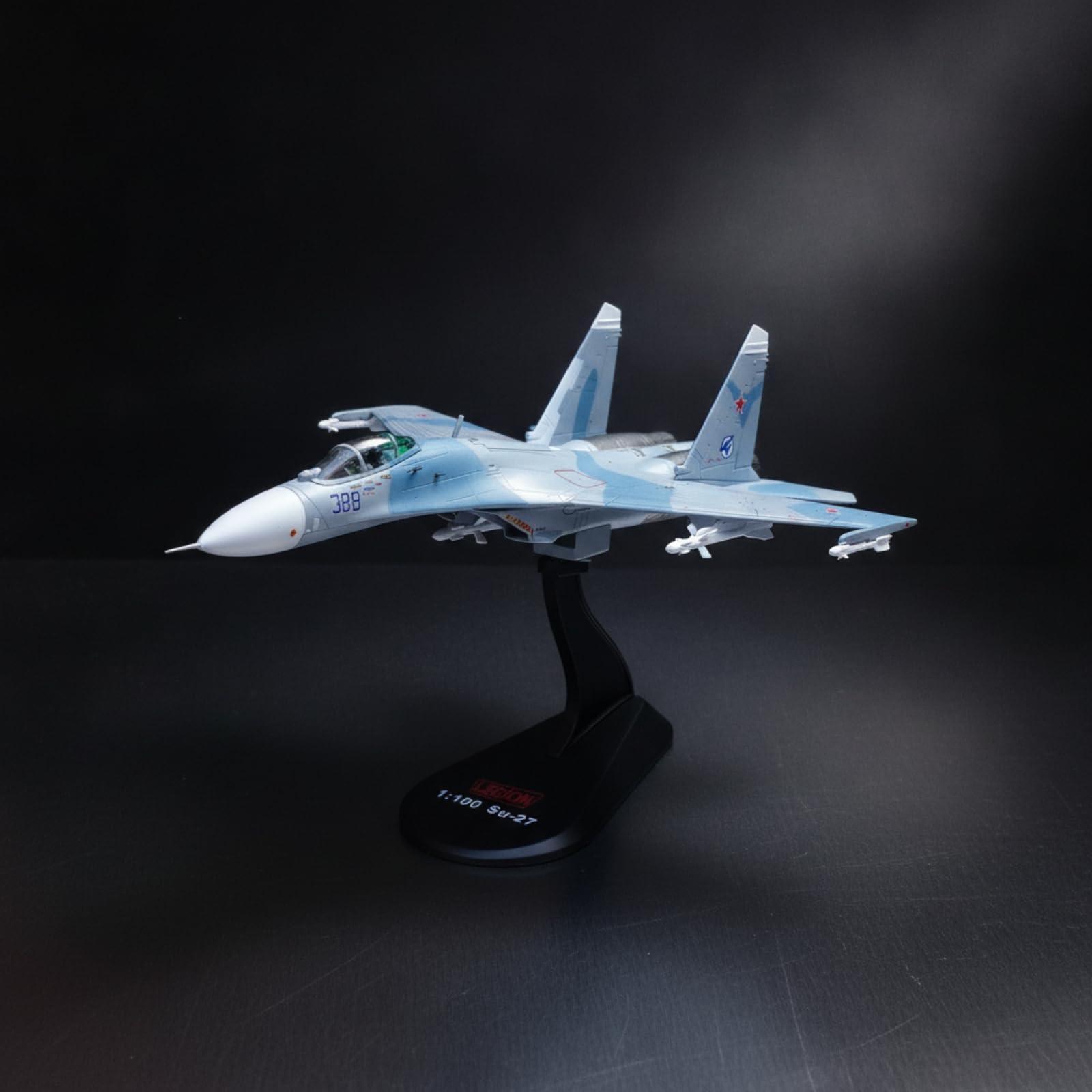 Modellino soviet27 Die-Cast Modellino di Aereo da Caccia Militare Rimovibile Velivolo con Piedistallo per Studio