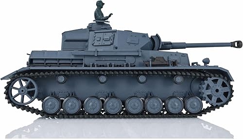 Miniatura 10 de Heng Long RC Tank 116 7.0 actualizado alemán Panzer Iv F2 RTR RC Tank 3859 Pistas de metal Torreta giratoria de 340 Combate infrarrojo
