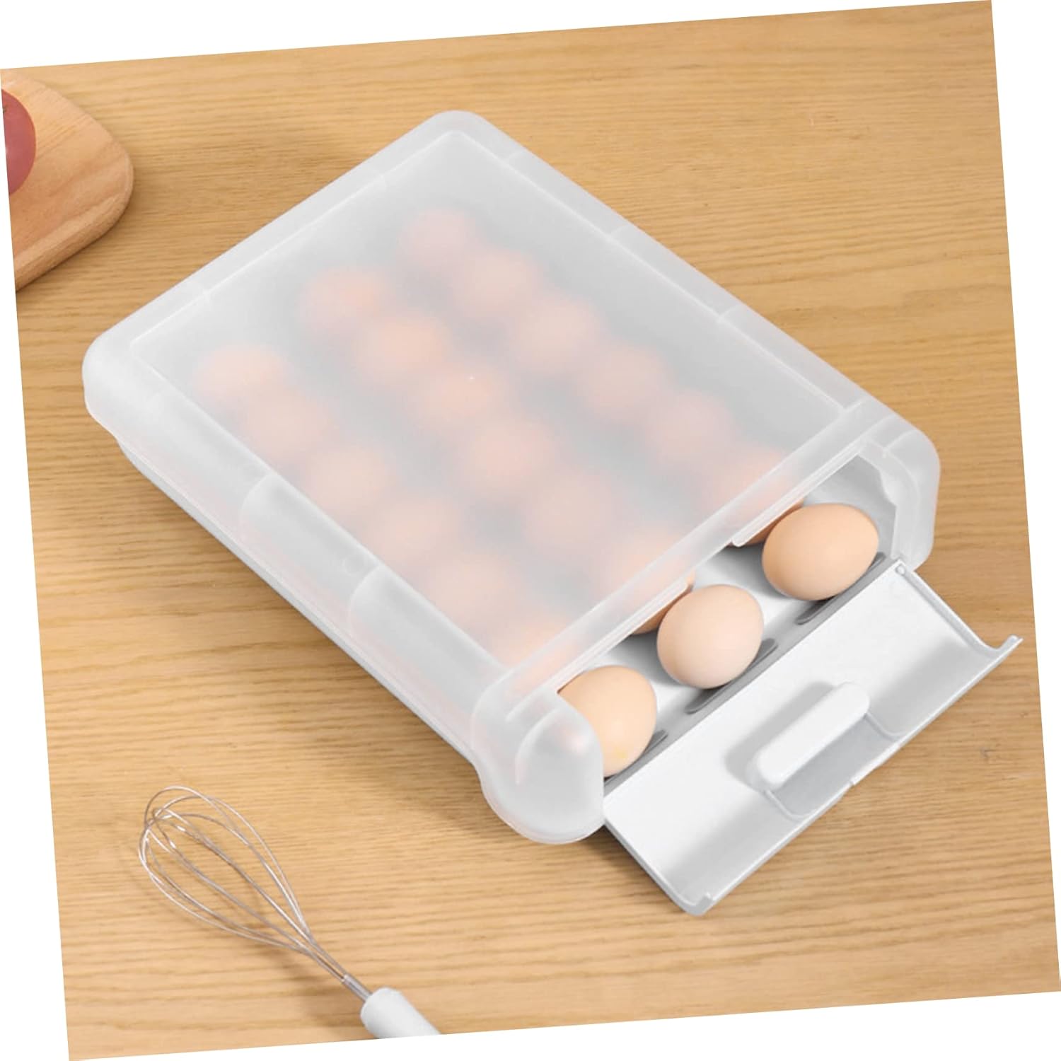 Convenient Organizer Tray Holder for Refrigerator Rolling Design for Easy Access Capacity for Kitchen Storage