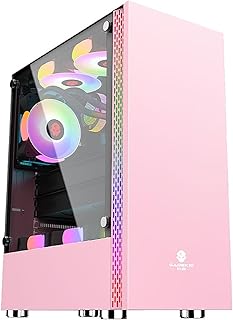 Estuches For Computadora, Estuche For Juegos De PC De Torre Media ATX/M-ATX/ITX - Puerto USB 3.0 De E/S Frontal - Panel Lateral De Vidrio Templado - Incluye Ventilador De Apertura Azul (Size : 2 Fans