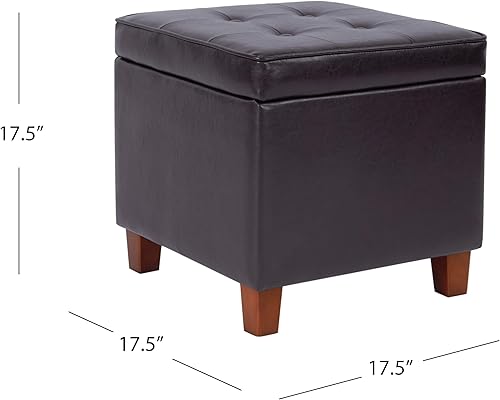 Miniatura 64 de HomePop Decoración del hogar | K7342-F2236 | Otomana clásica cuadrada de almacenamiento con tapa abatible | Otomana con almacenamiento para sala de