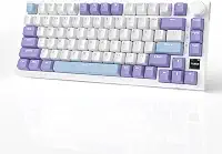 AJAZZ Teclado mecânico AK820PRO 75% Hot Swap com montagem em gaxeta com tela TFT, 4000mAh BT/2,4G/LED RGB virado para sul, controle de botão para E-Sport/Windows/Mac, interruptor de presente