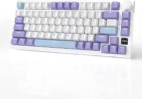 AJAZZ Teclado mecânico AK820PRO 75% Hot Swap com montagem em gaxeta com tela TFT, 4000mAh BT/2,4G/LED RGB virado para sul, controle de botão para E-Sport/Windows/Mac, interruptor de presente