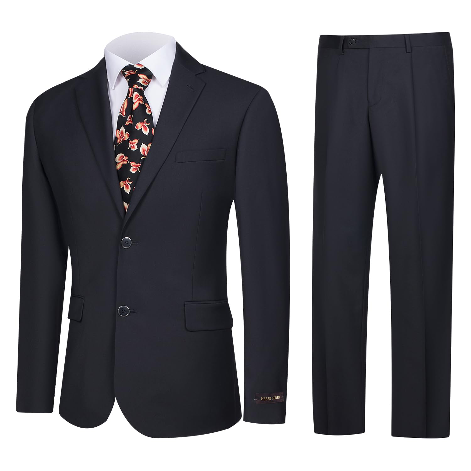 gluvistaves Men's 2 Piece Suits Classic Fit Single Breasted 2 Buttons Business Wedding Suit Jacket Blazer & Pleated Pants Set-picture-51
