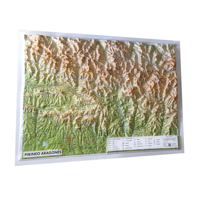 Mapa en Relieve del Pirineo Aragonés, 45 x 32 cm
