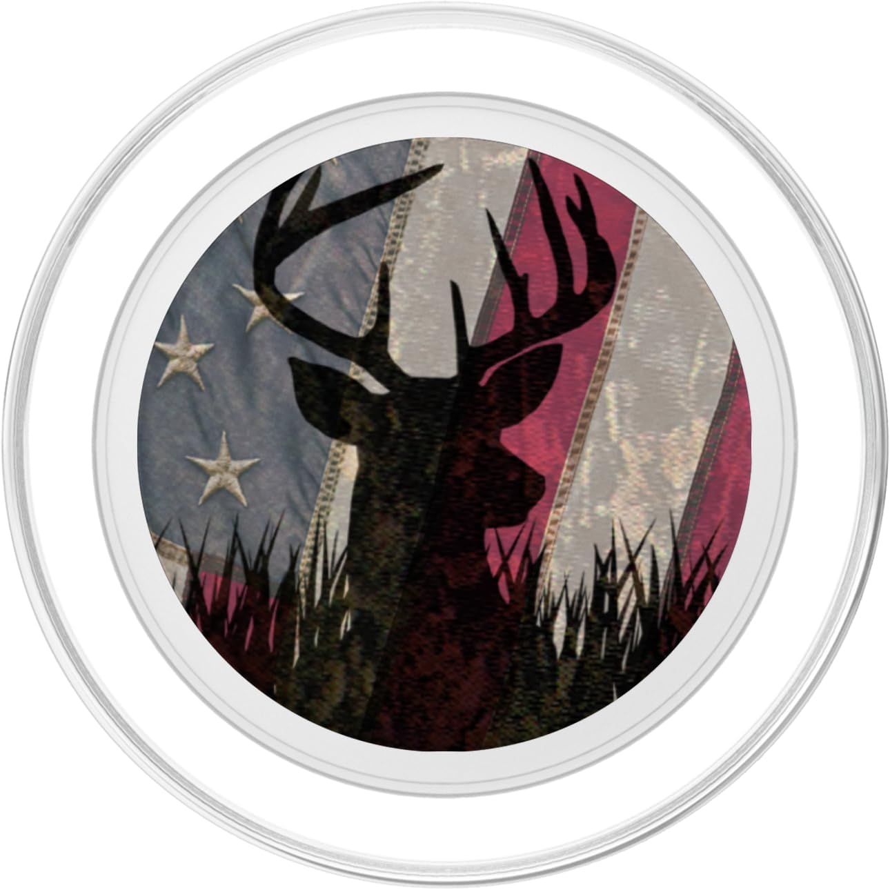 Deer hunting American flag background design PopSockets Grip and Stand for Phones and Tablets PopSockets MagSafe PopGrip for iPhone