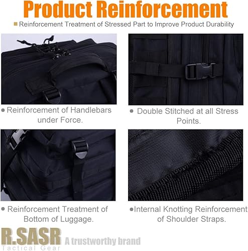 Miniatura 122 de Mochila táctica militar Molle mejorada mochila impermeable militar. Negro