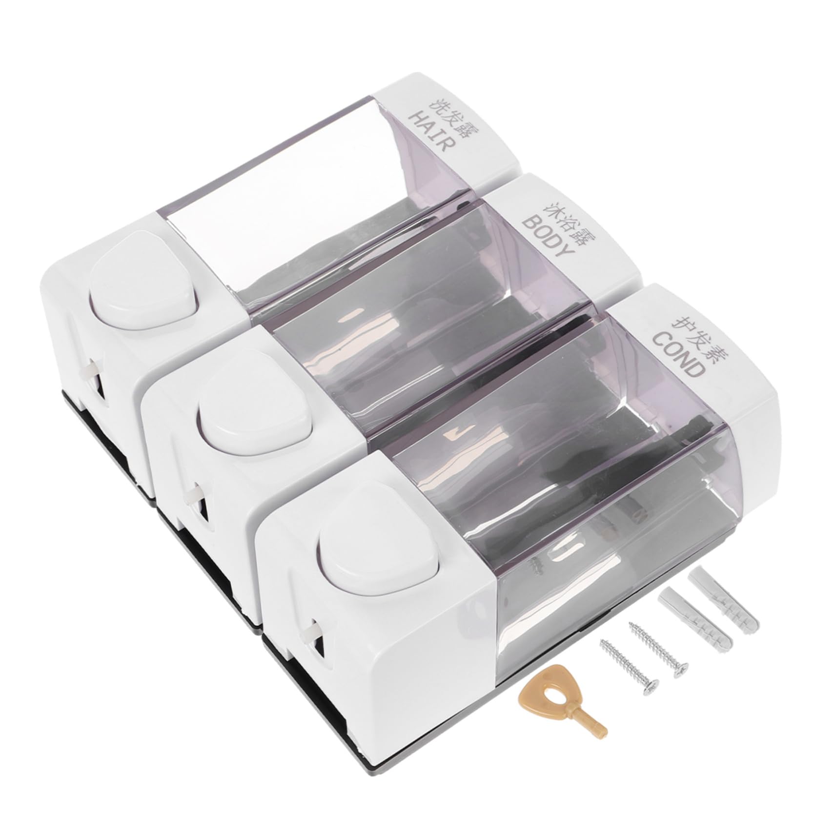 Unomor Chamber Shampoo Dispenser for Shower Wall No Drill Soap Container Wall-Mounted Shampoo Wash Dispenser Clear Design for Easy Monitoring for Use