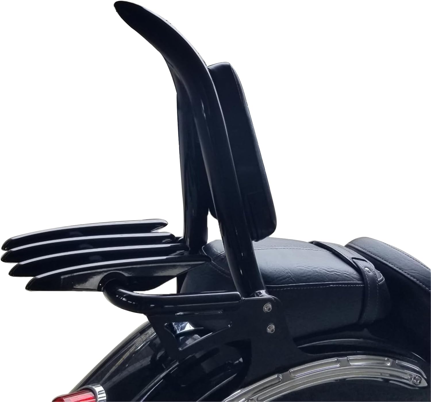 Motorcycle Custom Stealth Mounting Luggage Rack Trunk Tour Pack Mount Luggage Support Black(Width 11.8")(Can't Fit with Others)